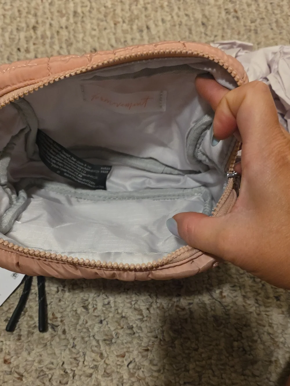 Free People Movemwnt Quilted Puffer Cosmetic Pouch - Blush Pink